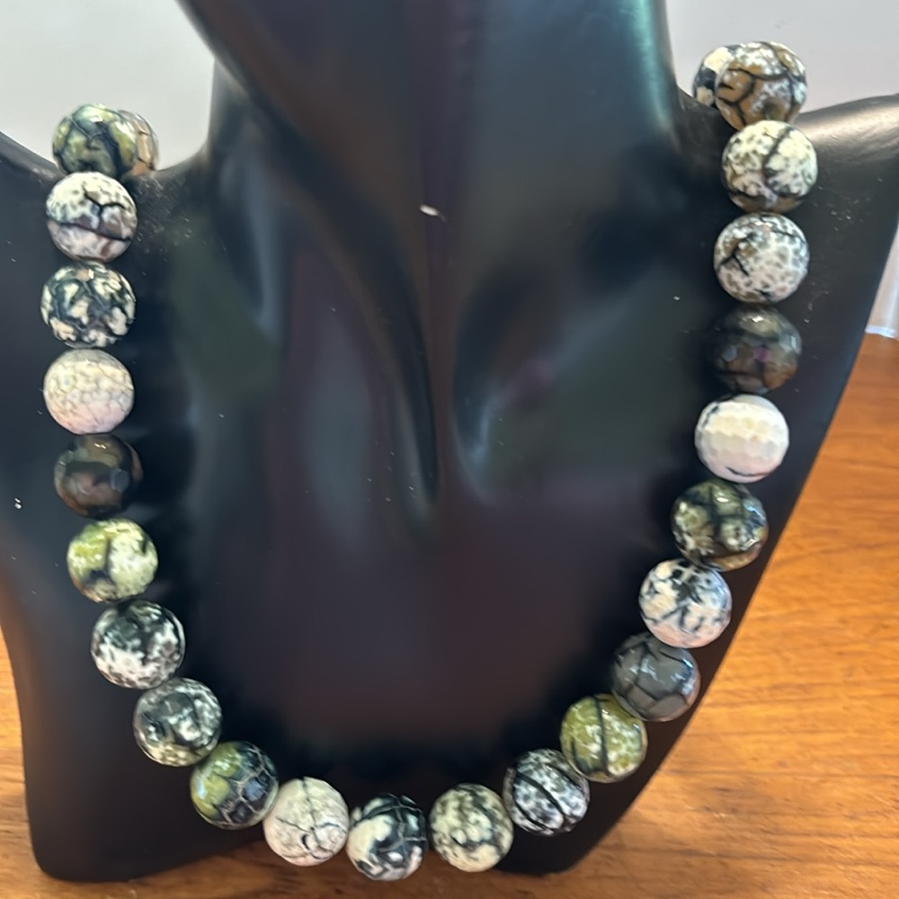 Mine Finds by Jay King South African agate faceted round bead 26” necklace